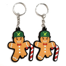 2020 Custom 2D Rubber Flat PVC Keyring Kids Embossed Rubber Christmas Key Chain Keychain